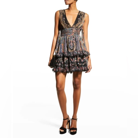 Rococo Sand Nott Mini Printed Chiffon Dress - Picture 1 of 5